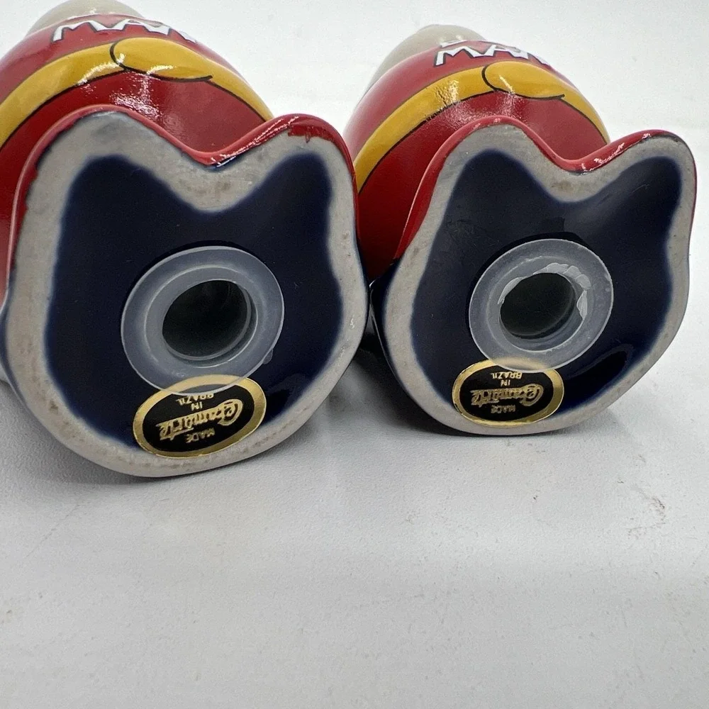 Vintage Budman 1991 Salt & Pepper Shakers BUDWEISER BUD MAN Mascot Ceramic Set